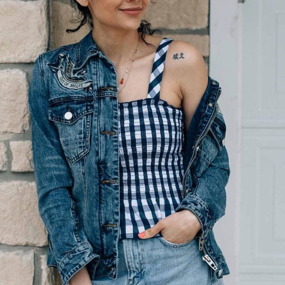 Blue gingham top